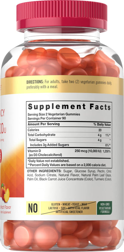 Carlyle Vitamin D3 Gummies | 10,000 iu | 180 Count | Vegetarian, Non-GMO CarlyleUS supplements