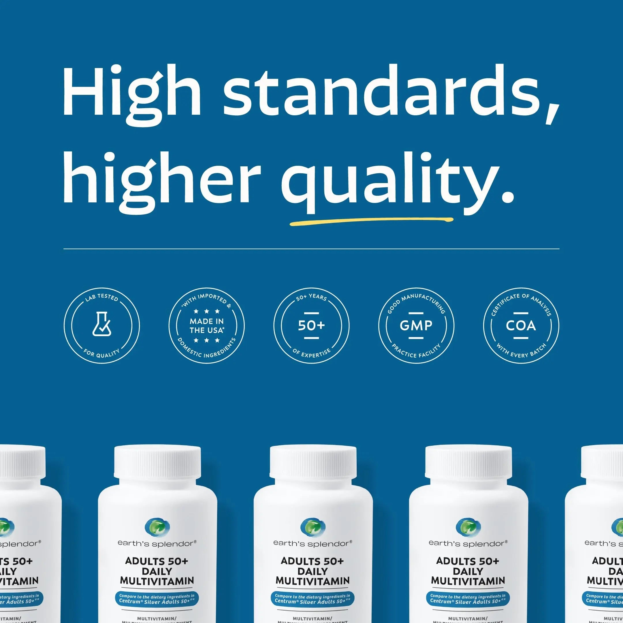 Earth's Splendor Adults 50+ Daily Vitamin- Overall Wellness Support, Daily Nutrients, 120 Day Supply Earth's SplendorAu supplements