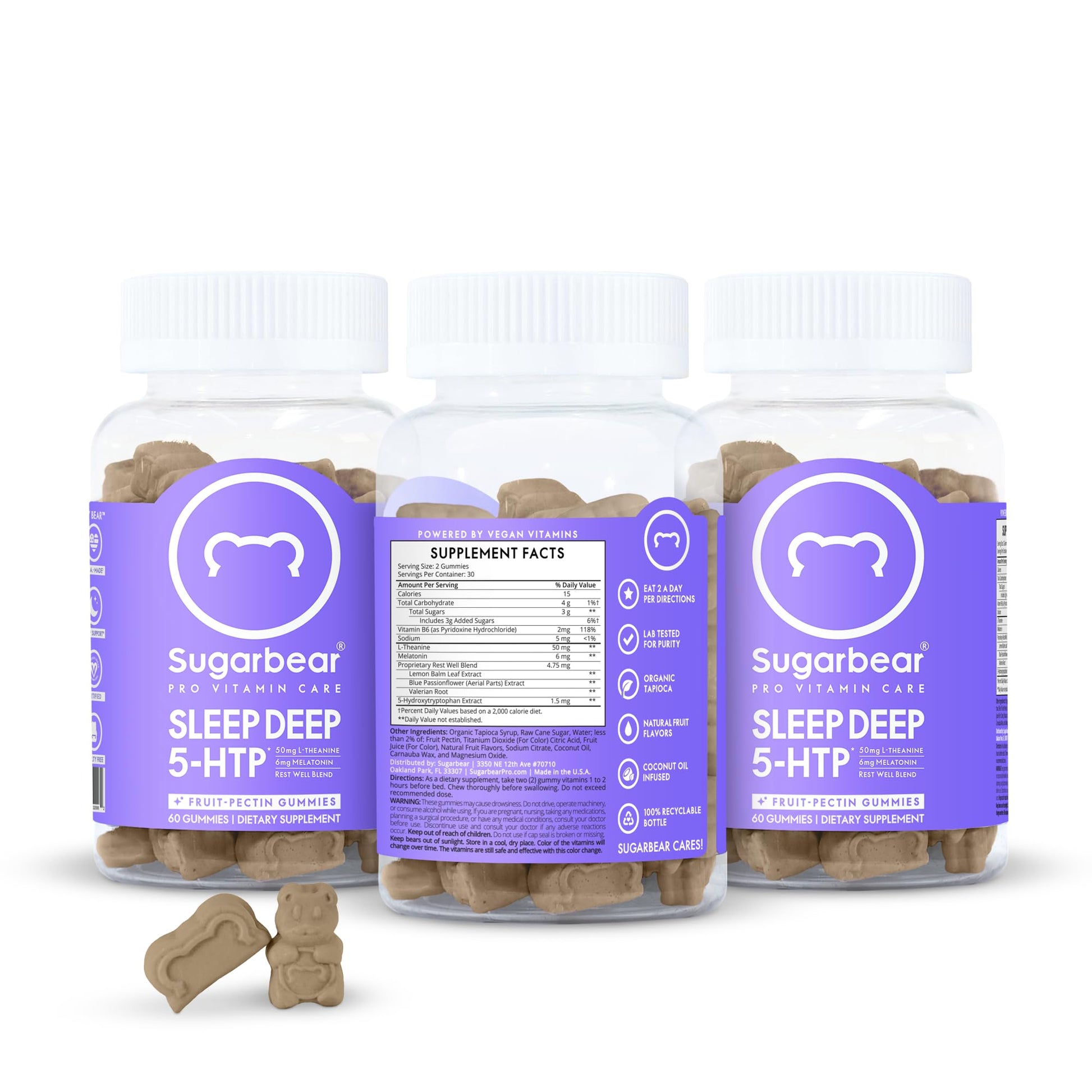 Sugarbear Sleep Aid Gummies for Adults with Melatonin 6mg, Magnesium SugarBearHairUS supplements