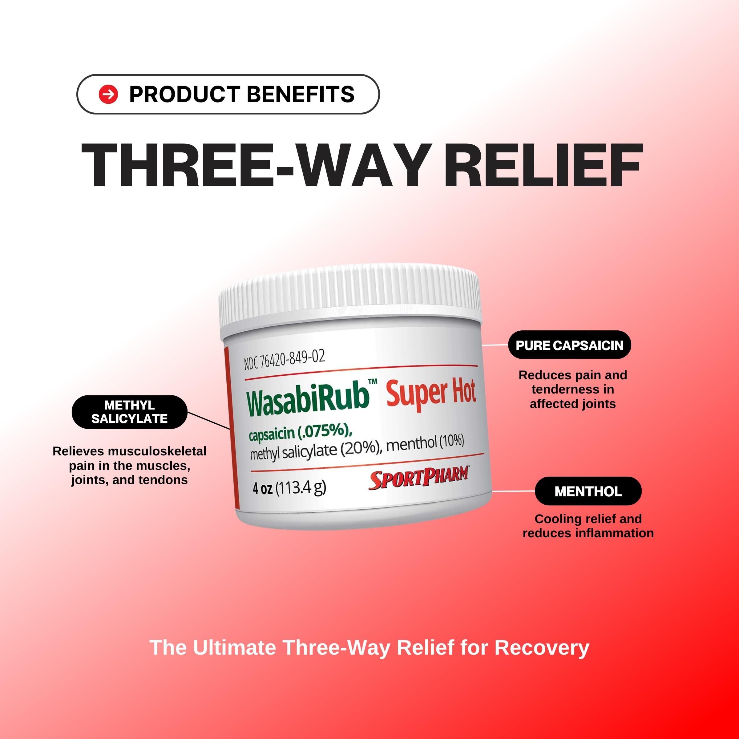 SportPharm WasabiRub Super Hot Sports Topical Pain Relief Gel SportPharmAu supplements