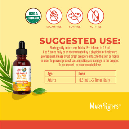 MaryRuth Organics Pumpkin Seed Oil Cold Pressed | 2 Month Supply | USDA Organic Pumpkin Seed Liquid Drops for Men and Women | Urinary Health in Men | Sugar Free | Vegan | Non-GMO | 60 Servings MARYRUTH'SUS supplements