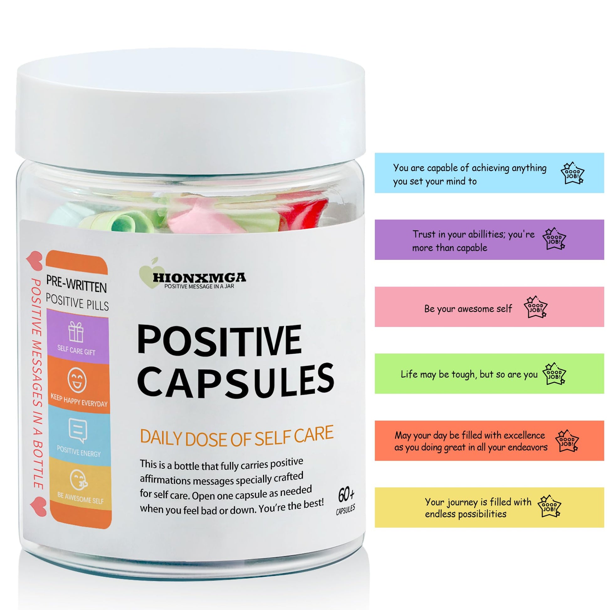 HIONXMGA Positive Messages in a Bottle (60+ Positive Affirmations),Self Care Gifts for Women Men HIONXMGAAu supplements