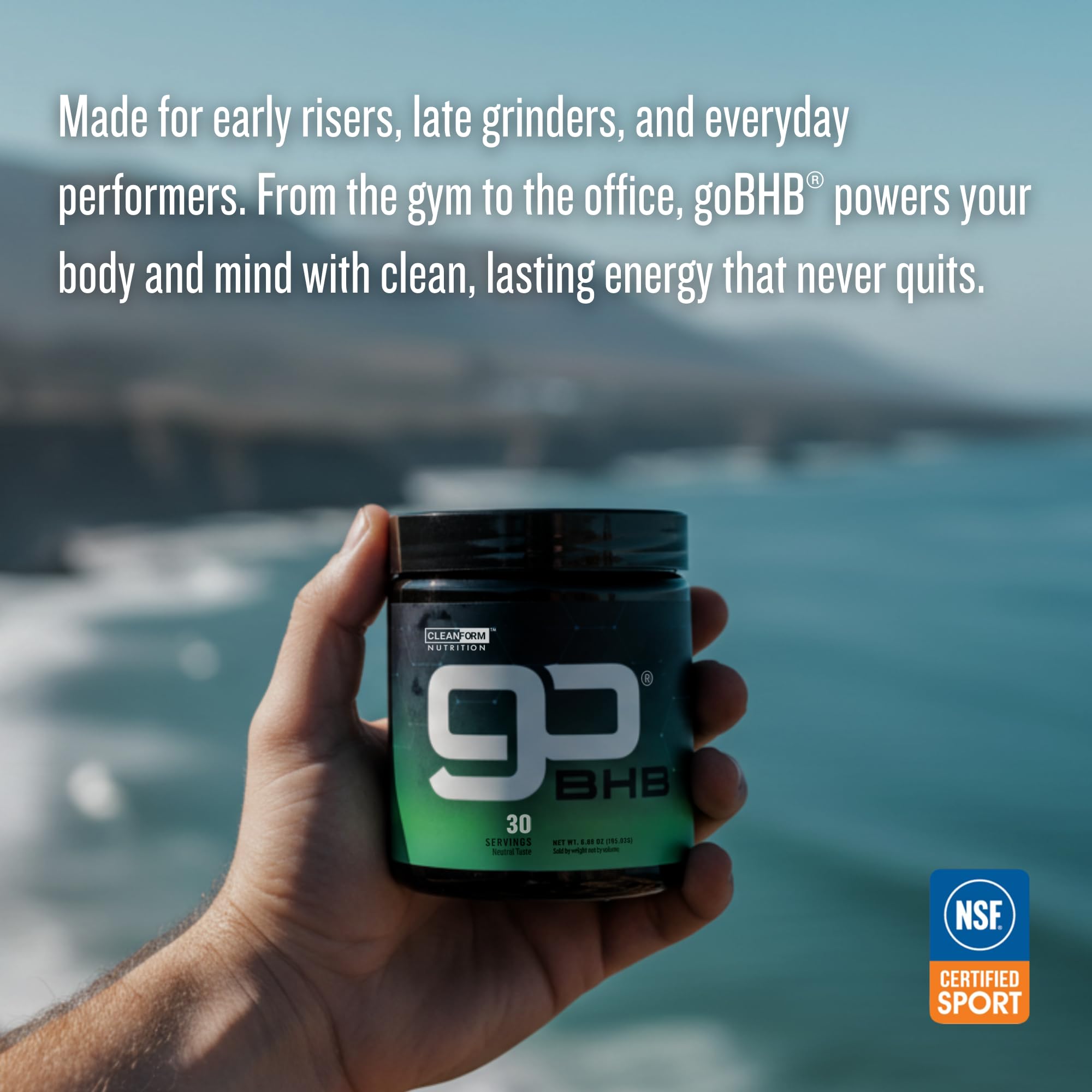 CleanForm Nutrition goBHB® Clean Energy Powder | NSF Sport Certified | Cellular Fuel with BHB Salts | Enhances Endurance, Mental Clarity, Hydration & Recovery | No Caffeine or Sugar | Neutral Flavor CleanForm NutritionAu supplements