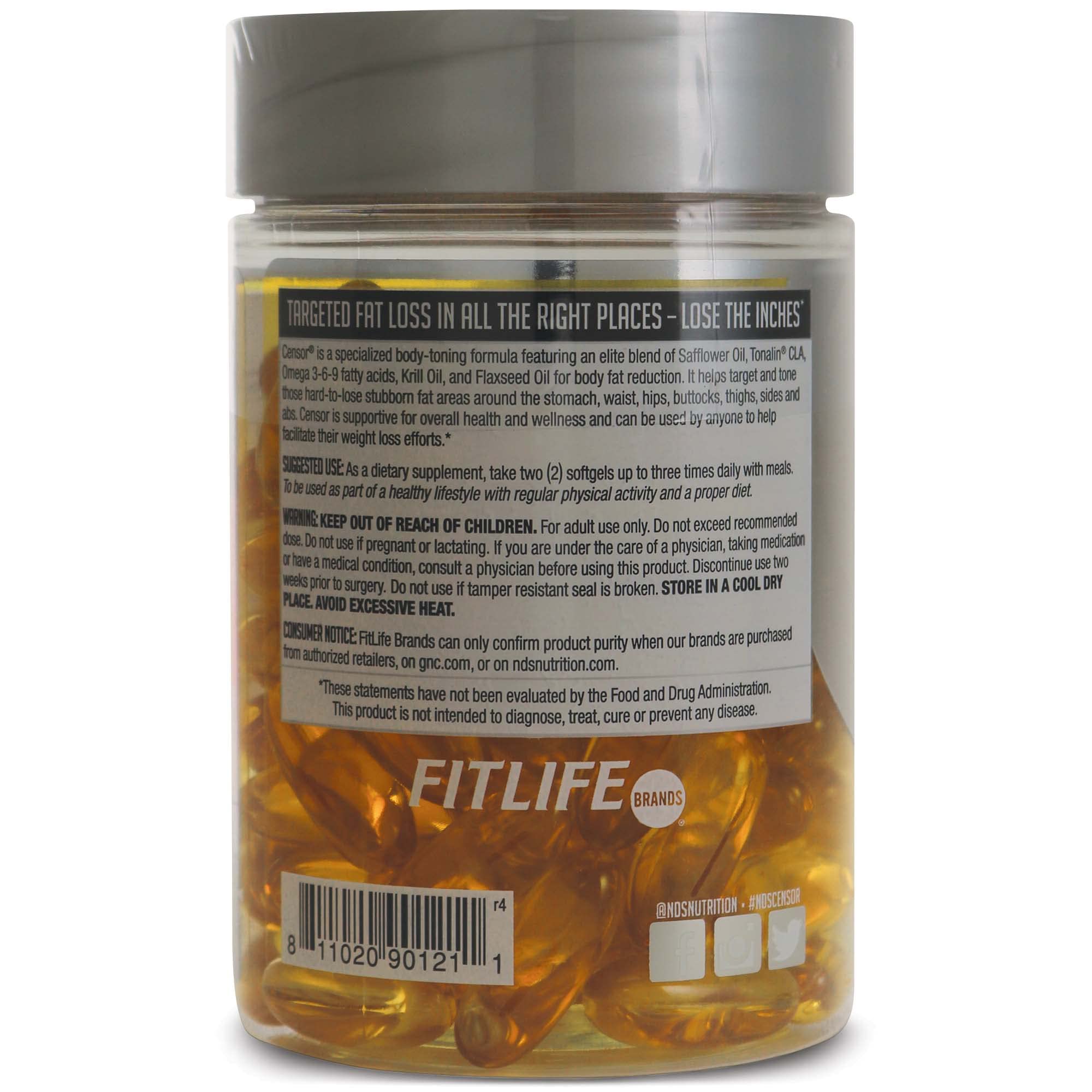 Censor NDS Nutrition Fat Loss and Body Toner with CLA, Fish Oil, Safflower and Omega 3-6-9 Blend CensorUS supplements