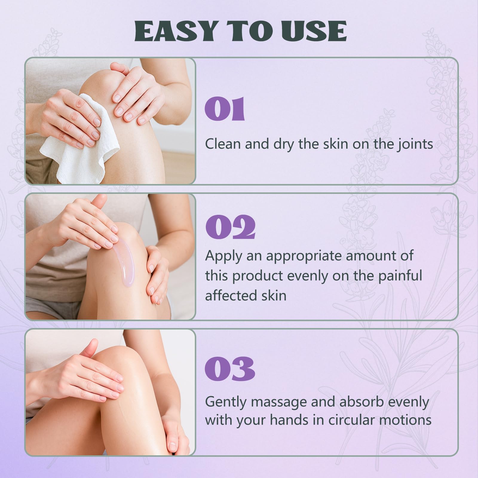 Soothing Massage Gel (100g) - Joint Relief Purple Gel, Natural Ingredients Soothing Relief Cream, Fast-Absorbing Jointgel Cream for Soothing Joint, Shoulder, Knee, Back, Lumbar & Muscle Stiffness VereclueAu supplements
