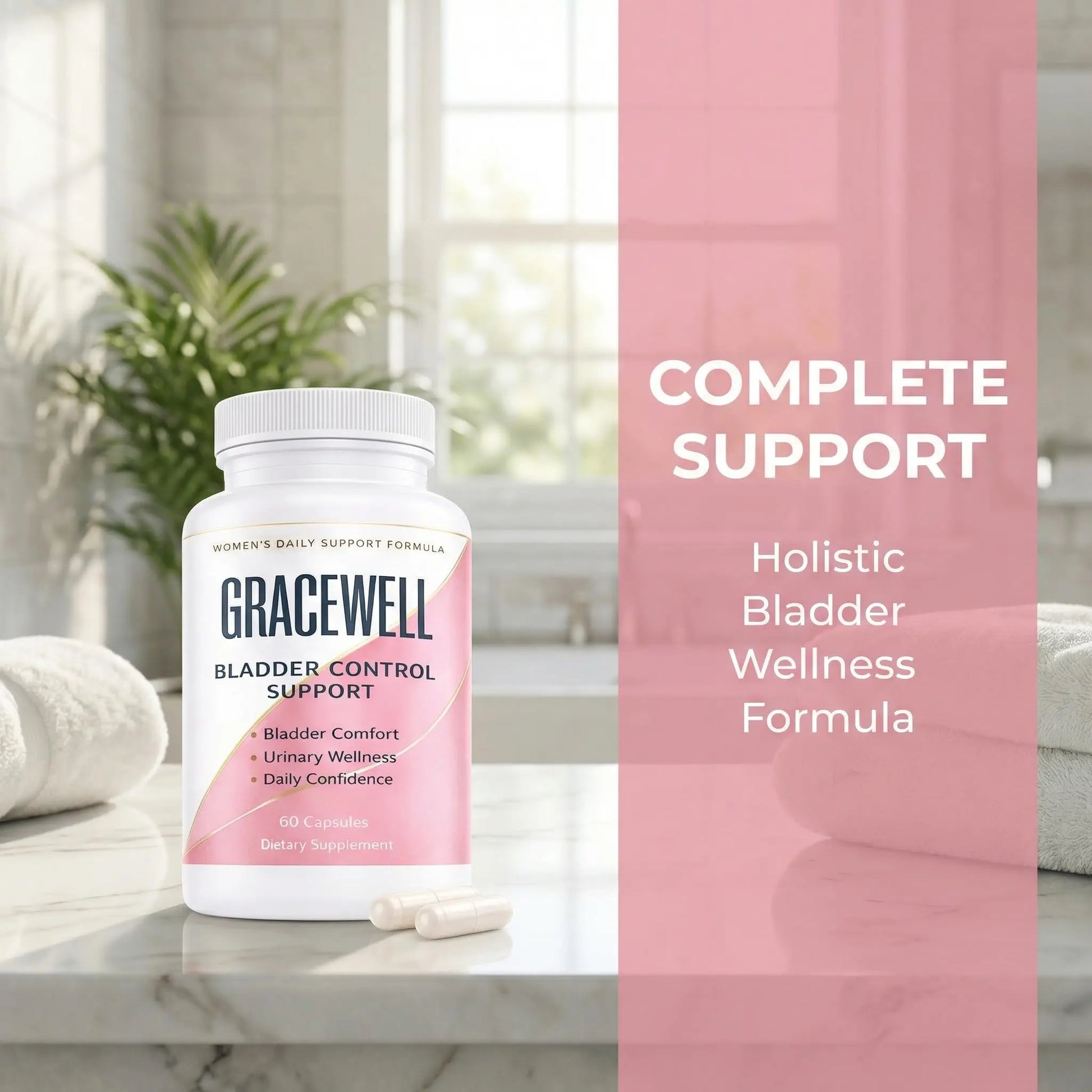 DXWXH Gracewell Bladder Wellness Supplement for Women & Men, Herbal Support with Asian Ginseng, Chinese Yam, Chinese Peony, Urinary Tract Health Formula, 60 Capsules (1) DXWXHnz supplements