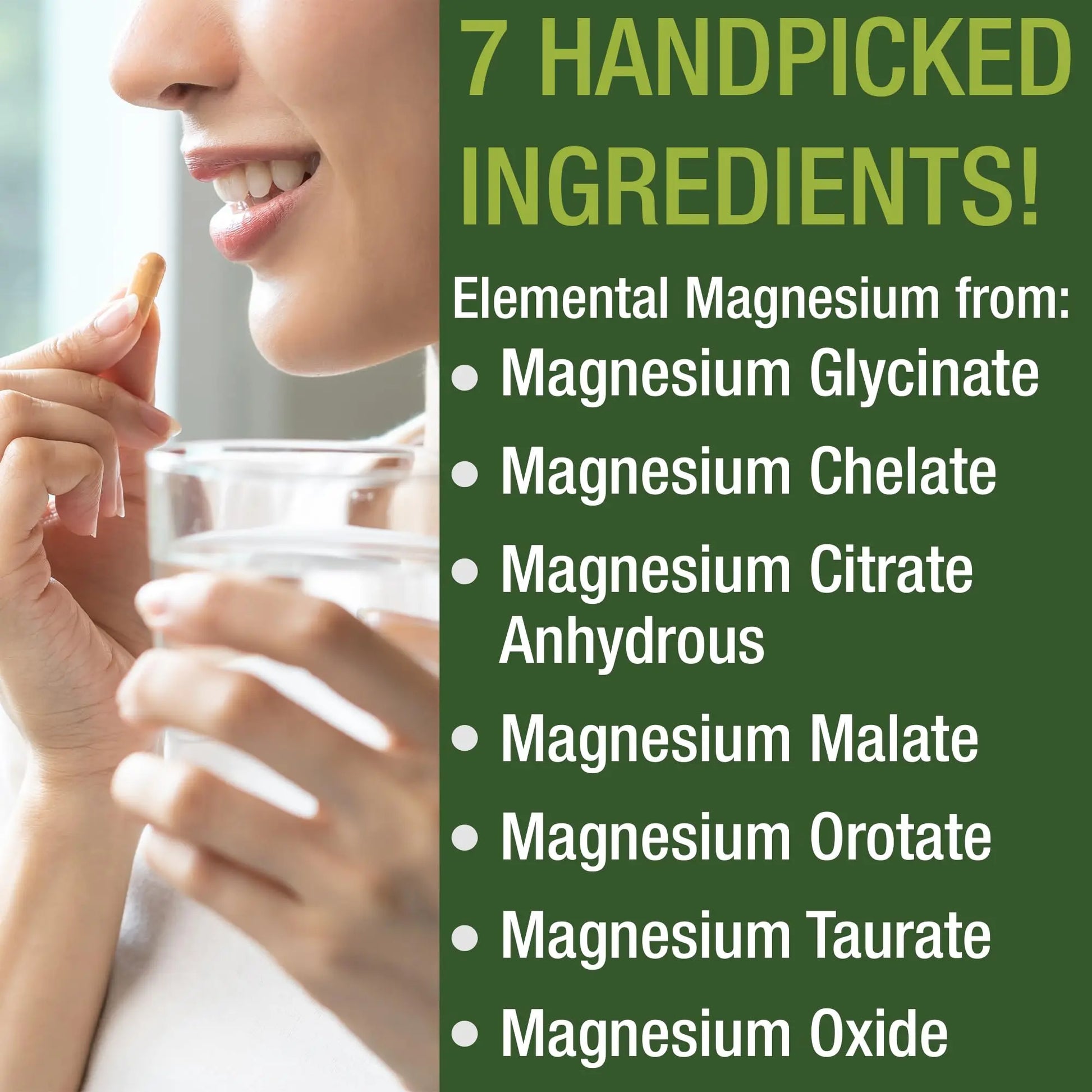 Magnesium Glycinate + Citrate + Malate + Chelate + Orotate + Taurate + Oxide. 7 Forms of Magnesium Complex. 500mg Supplement Capsules for Women & Men. 2 Pills for Sleep, Leg Cramps, Muscles Peak Performancenz supplements