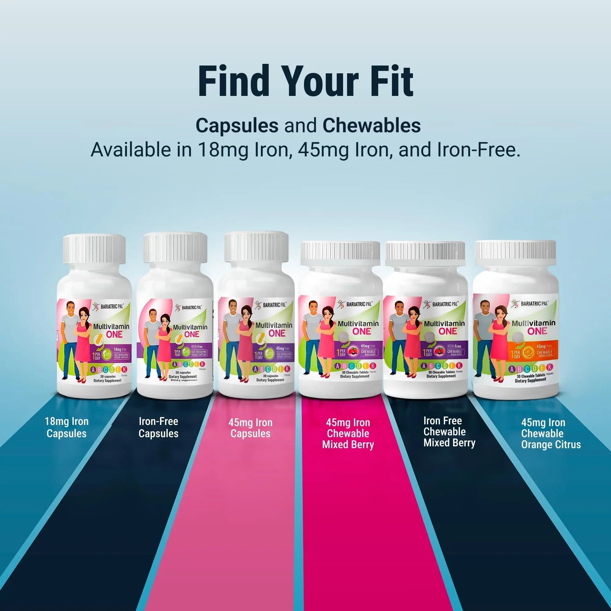 BariatricPal Multivitamin ONE 1 per Day! Bariatric Multivitamin Capsule with 18 mg of Iron | Easy to Swallow Capsule | BariatricPalAu supplements