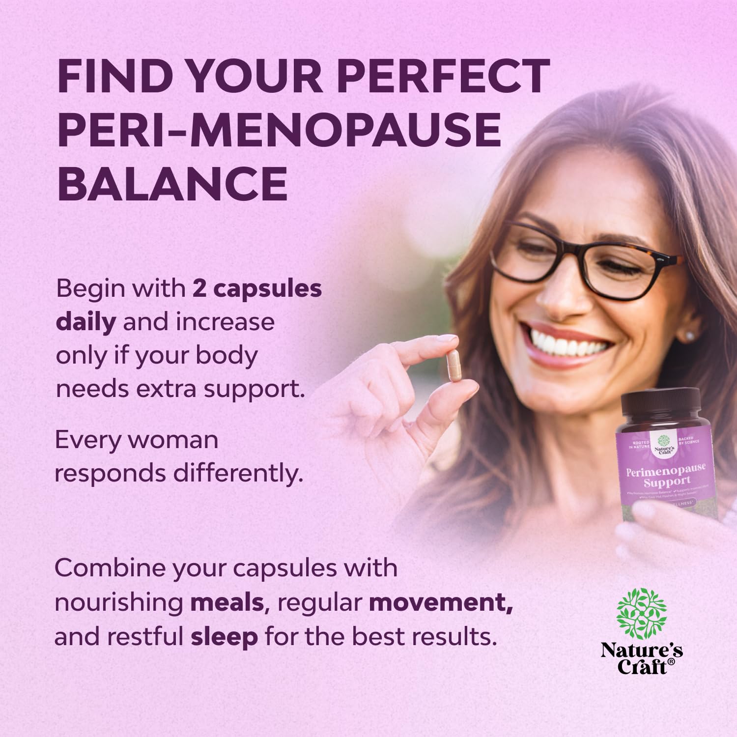 Complete Perimenopause Supplement for Women - Multibenefit Menopause Ease for Women with Maca Root Vitex Berry & Black Cohosh for Hot Flashes Night Sweats Hormone Balance and Mood Support - 60 Count Natures CraftAu supplements