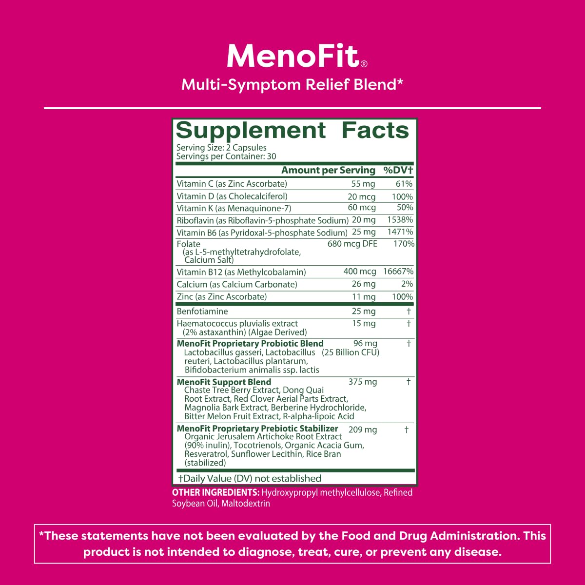 MENOLABS MenoFit, Menopause Supplements for Women - 60 Capsules - Advanced Women’s Probiotic with Vitamins and Red Clover for Gut Health, Hot Flashes and Hormone Balance for Women MENOLABSAu supplements