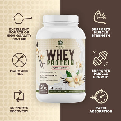 Nature's Protein Powder, 100% Whey Protein Powder Isolate, Immune Support, BCAAs Nature's PeakUS supplements