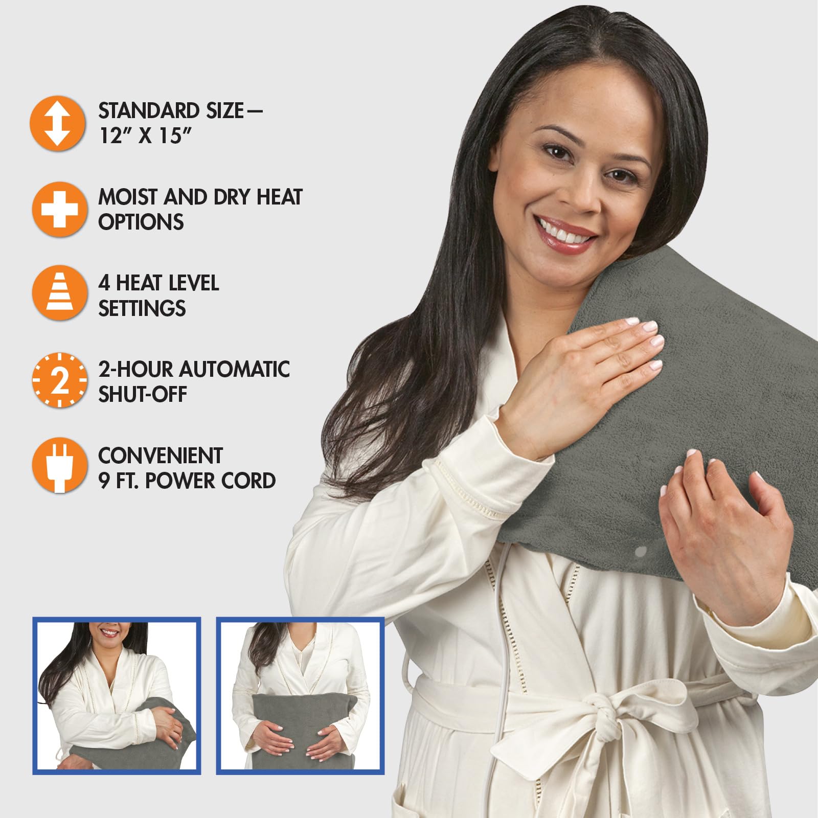 Pain Management Bundle 3-Piece | Personal Deep Tissue Massager | Muscle & Joint Pain Relief Gel | Deluxe Moist Dry Heating Pad | Therapeutic Care at Home | Whole Family Care Thera CareAu supplements