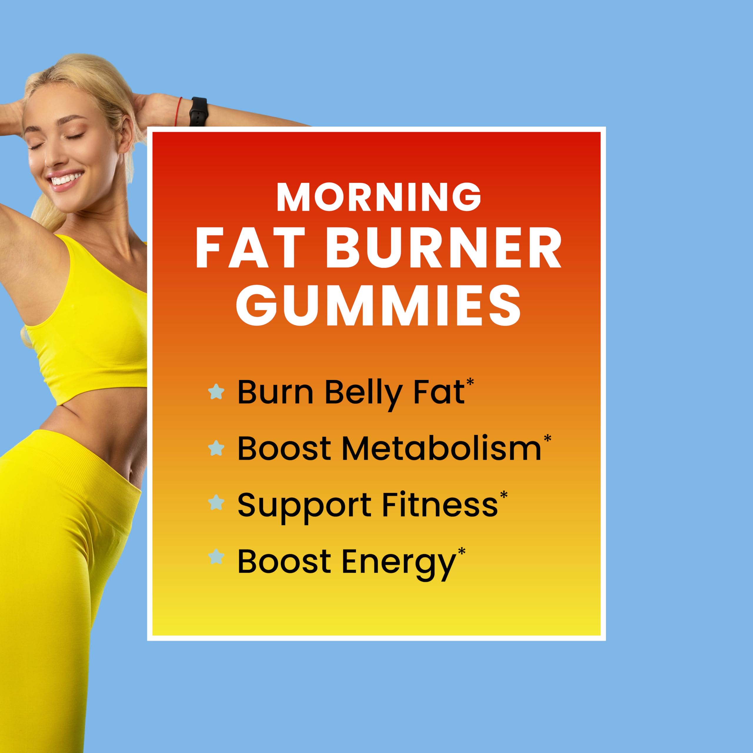 Morning Fat Burner Gummies for Weight Loss for Women & Men | Thermogenic Belly Nobi NutritionUS supplements