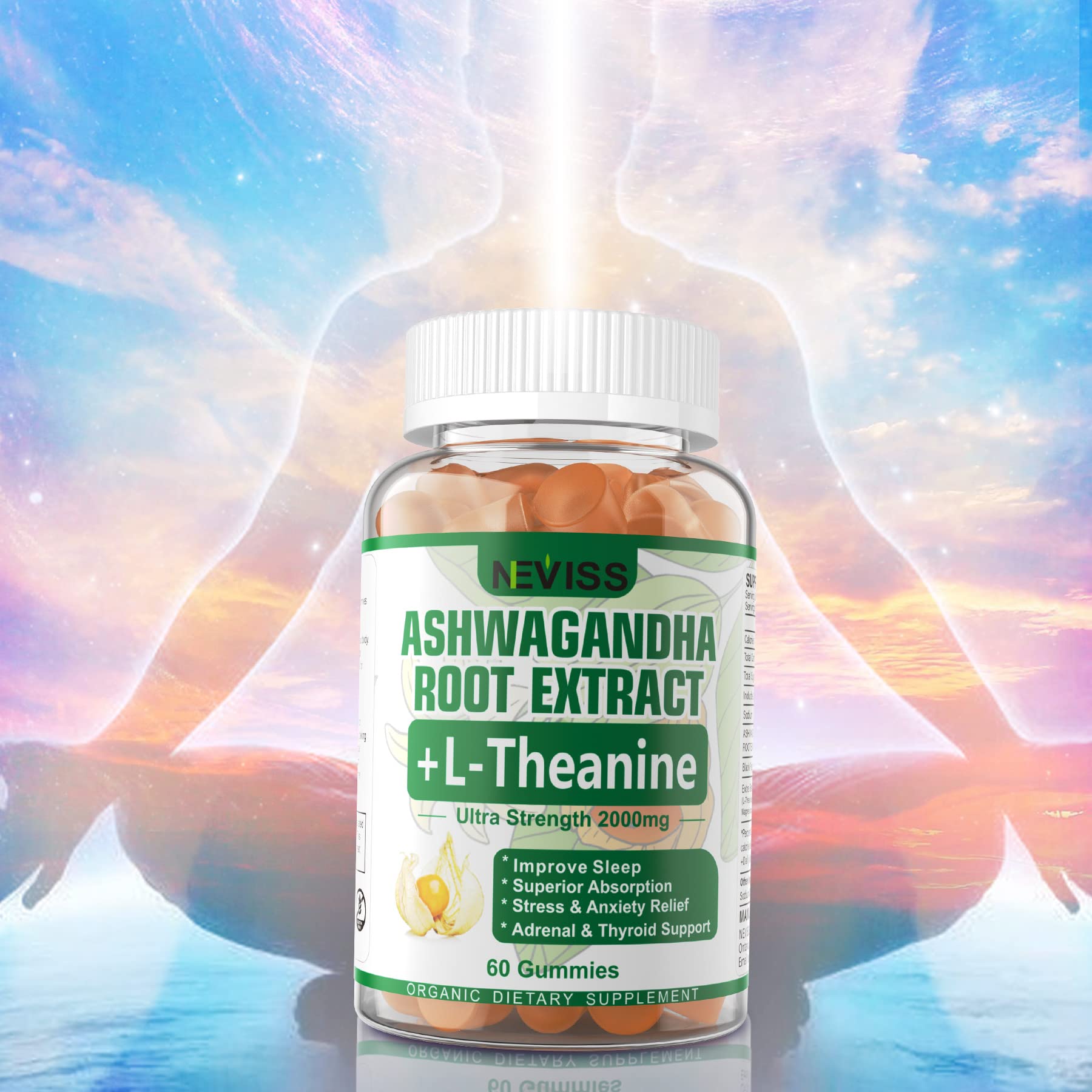 NEVISS Ashwagandha Gummies 2000mg, Feel Refreshed, Plus Proprietary Blend NEVISSAu supplements