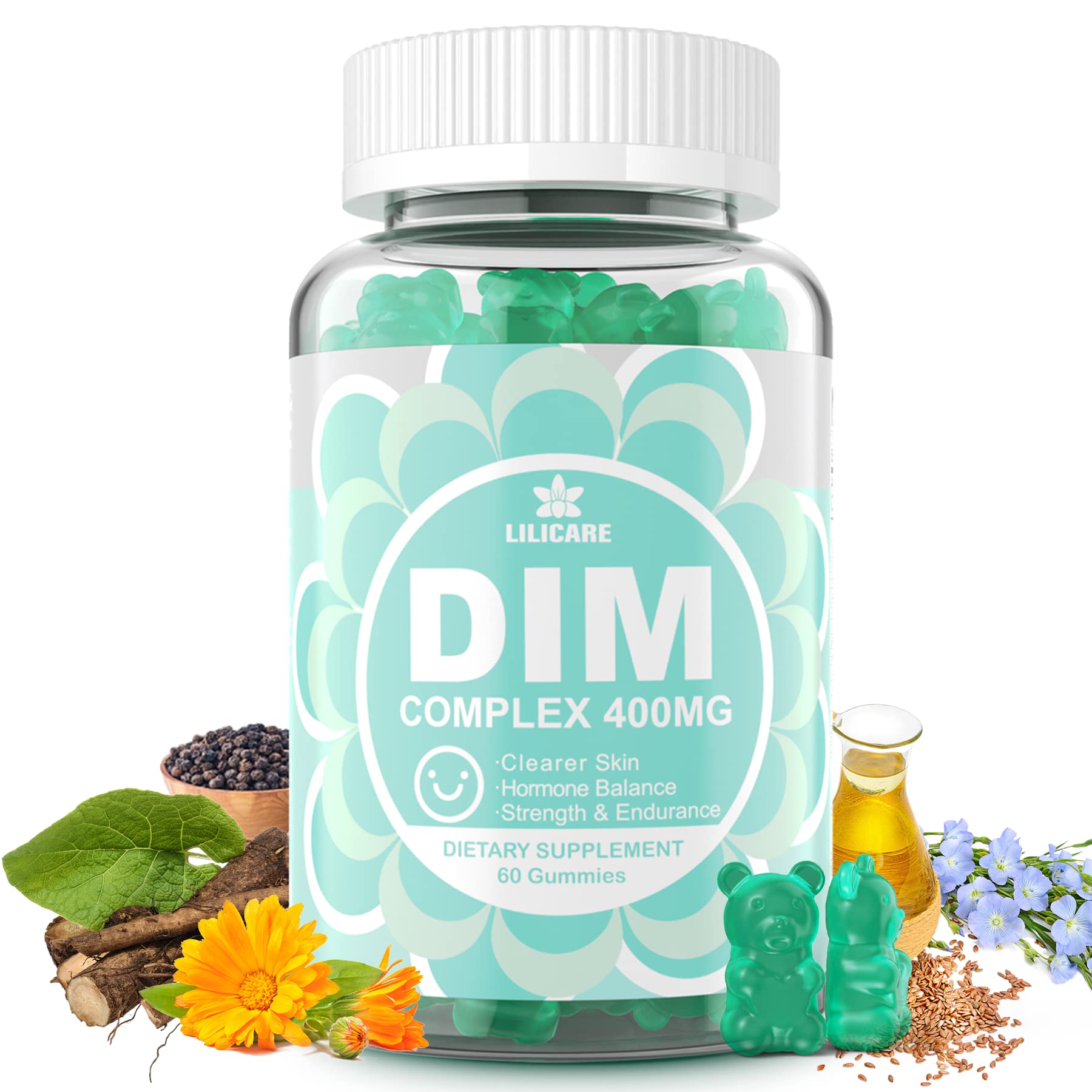 DIM Supplement Women 400mg, Estrogen Supplement for Women, Sugar Free DIM Gummies for Men & Women w/ Biotin, Flaxseed Oil, Burdock, Calendula, BioPerine for Hormone Balance, Menopause & Prostate 60Cts EnvyDealAu supplements