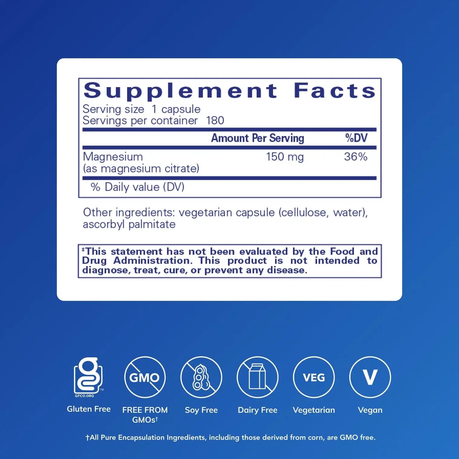 Pure Encapsulations Magnesium (Citrate) - Supplement for Sleep, Heart Health, Cognitive Health, Bone Health, Energy, Muscles, and Metabolism* - with Premium Magnesium - 180 Capsules Pure Encapsulationsnz supplements