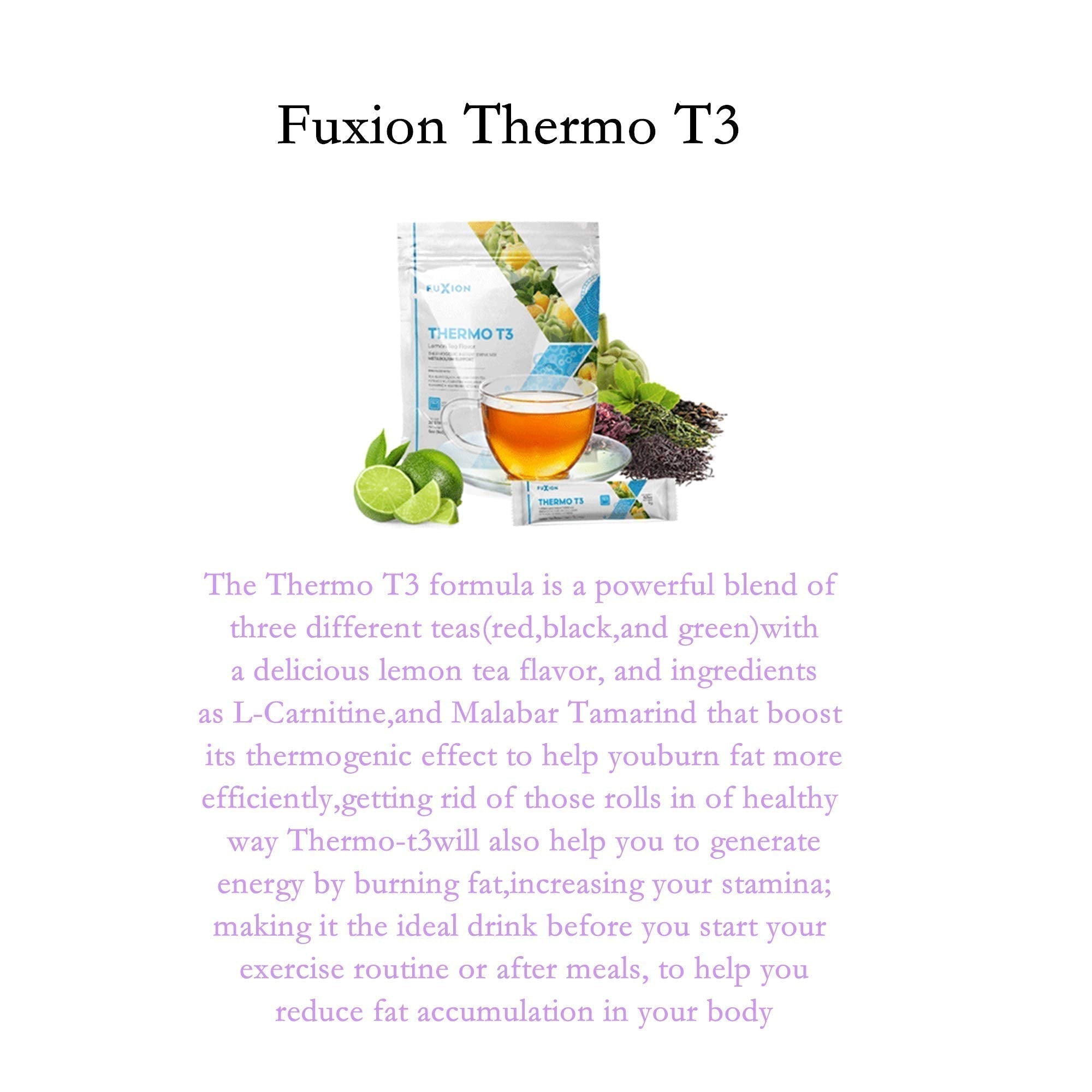 FuXion Thermo T3,Delicious Lemon Tea Flavor(Thermo TT3, 28 Sachets) CHNLMLAu supplements