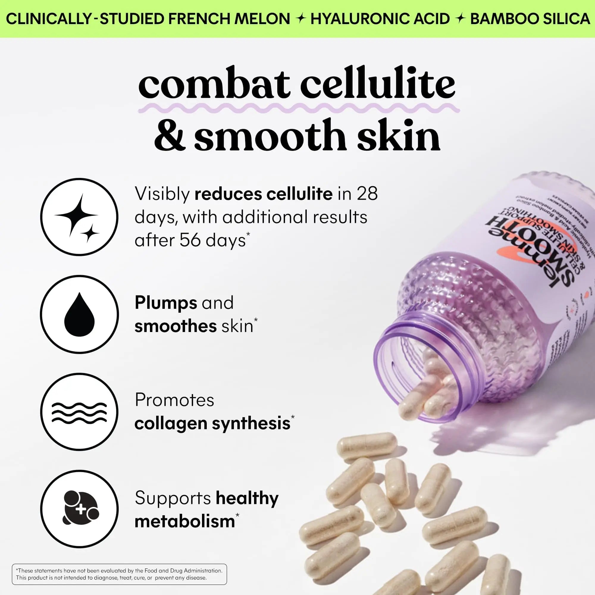 Lemme Glow Collagen Hair Gummies for Strong, Thick Hair & Reduced Shedding Smooth Anti Cellulite Capsules for Women, Smooth Legs & Thighs, Reduce Cellulite & Crepey Skin Bundle Lemmenz supplements