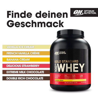 Optimum Nutrition Gold Standard 100% Whey Protein Powder, Banana Cream, 5 Pound Optimum NutritionUS supplements