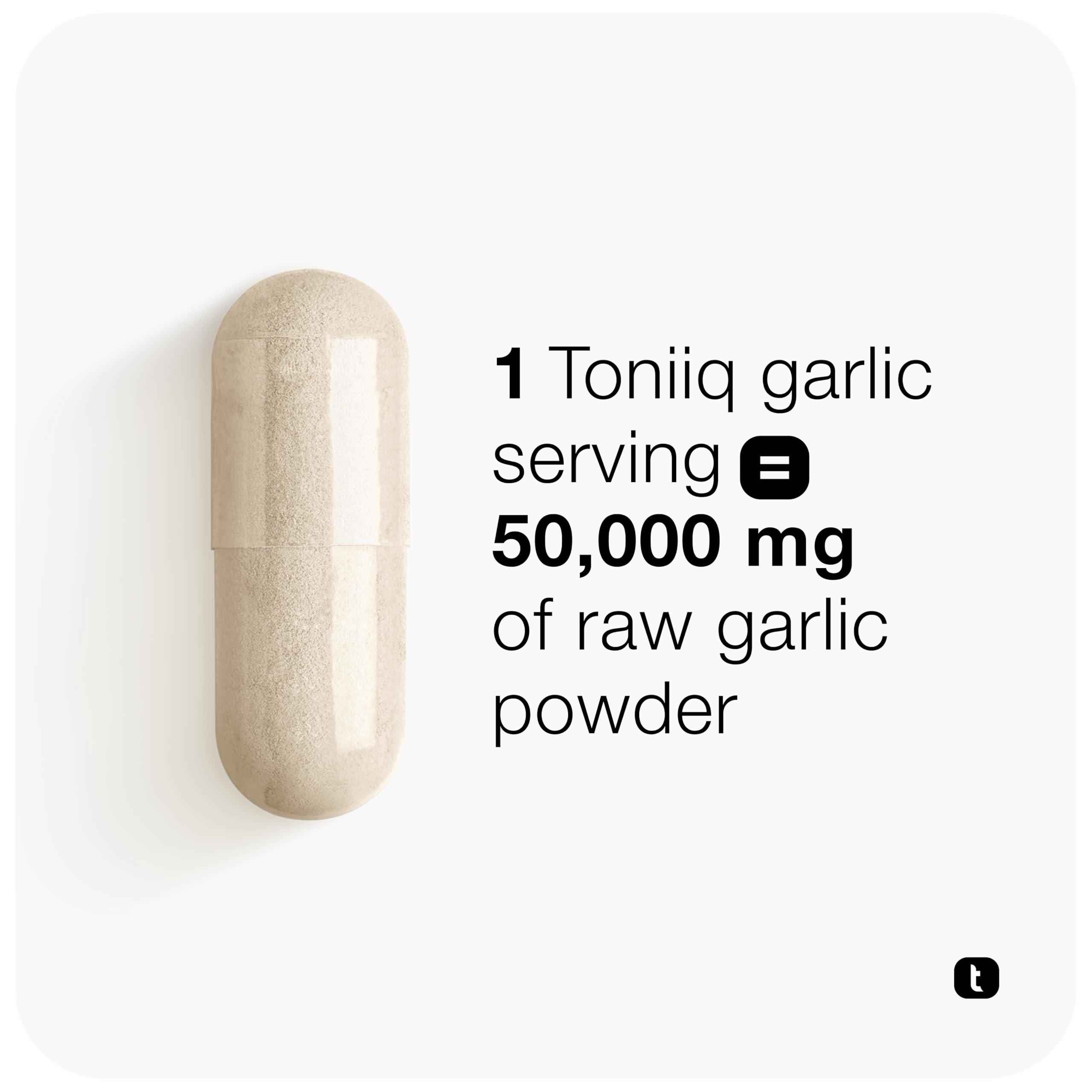 Toniiq Garlic Capsules with 10,000mcg Allicin - Odorless - 50:1 Extract for Maximum Potency - Third-Party Lab Tested - 60 Vegetarian Capsules ToniiqAu supplements