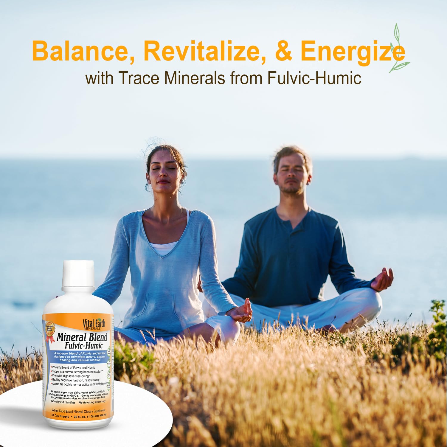 Vital Earth Minerals Detox and Wellness Support – Fulvic Humic Mineral Blend with 70+ Trace Minerals + Super Multi, Liquid Multivitamins, MTHFR Enhancement, 32 OZ Ea Vital Earth MineralsAu supplements