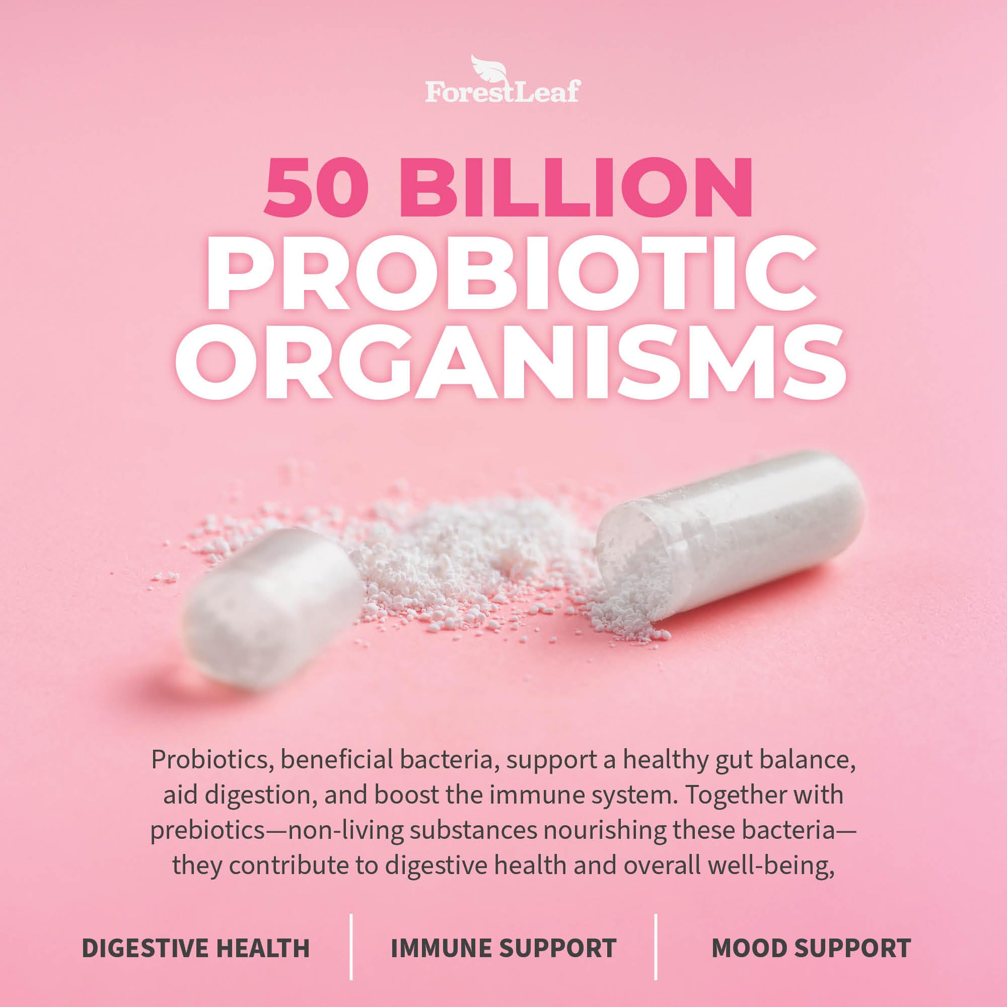 ForestLeaf Womens Probiotic 50 Billion CFU with Organic Prebiotics, Digestive Enzymes ForestLeafAu supplements