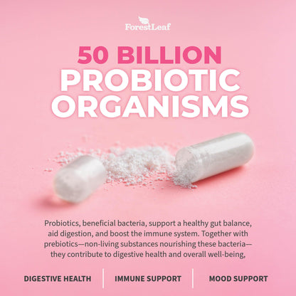 ForestLeaf Womens Probiotic 50 Billion CFU with Organic Prebiotics, Digestive Enzymes ForestLeafUS supplements