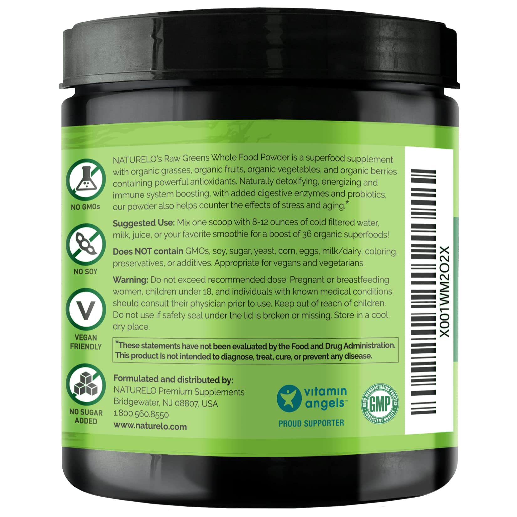 NATURELO Raw Greens Superfood Powder - Wild Berry Flavor - Boost Ener NATURELOAu supplements