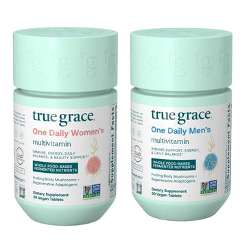 True Grace One Daily Men’s Multivitamin (30 Vegan Tablets) + One Daily Women’s Multivitamin (30 Vegan Tablets) - Non-GMO & Gluten Free - 30-Day Supply of Each True GraceAu supplements