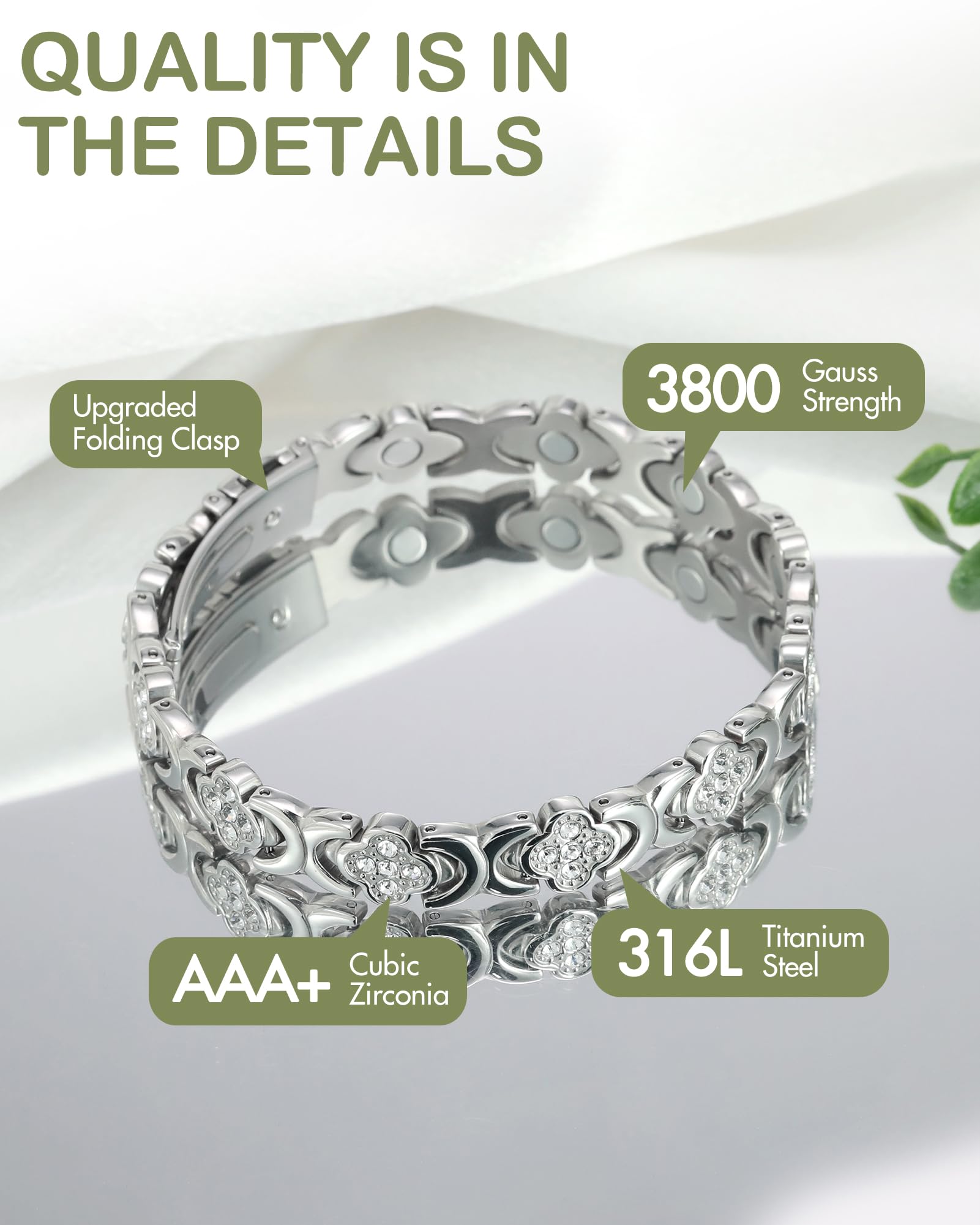 Feraco Ultra Strength Magnetic Bracelets for Women with Neodymium Therapy Magnets FeracoAu supplements