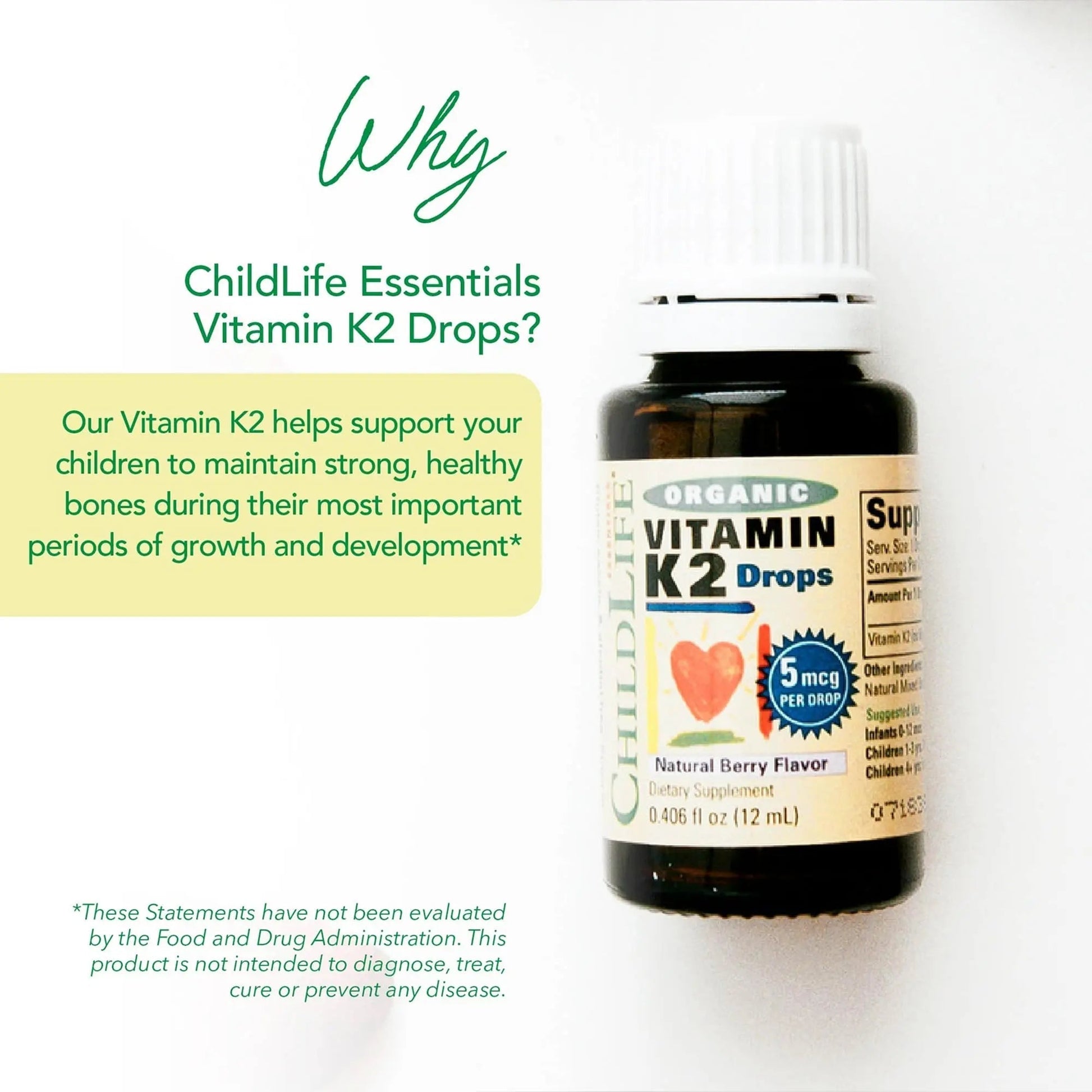 CHILDLIFE Essentials Organic Vitamin K2 Drops - Infant Toddler Baby Vitamin K, K2 Supplement, Vitamin K2 MK7, Liquid K2, Vitamin K Drops CHILDLIFE ESSENTIALSAu supplements