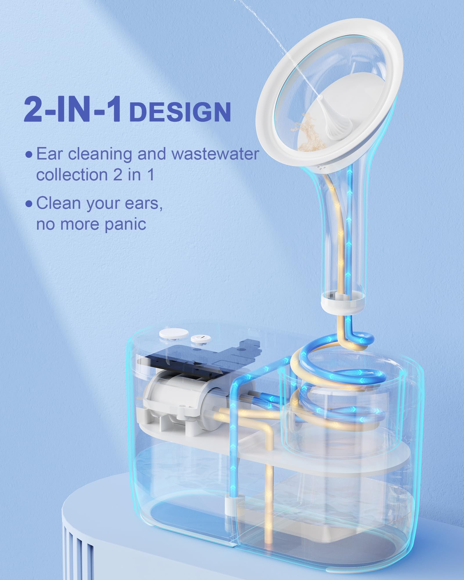 Water Powered Ear Cleaner, Ear Wax Removal Kit with Sewage System KAUGICAu supplements