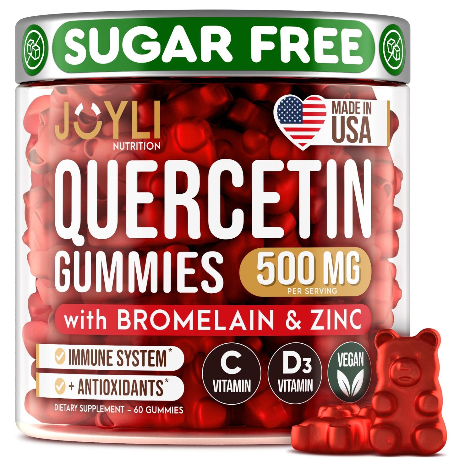 JOYLI Quercetin Gummies - Pure Quercetin with Bromelain Zinc Vitamin C & Vitamin D3 JOYLI NutritionUS supplements