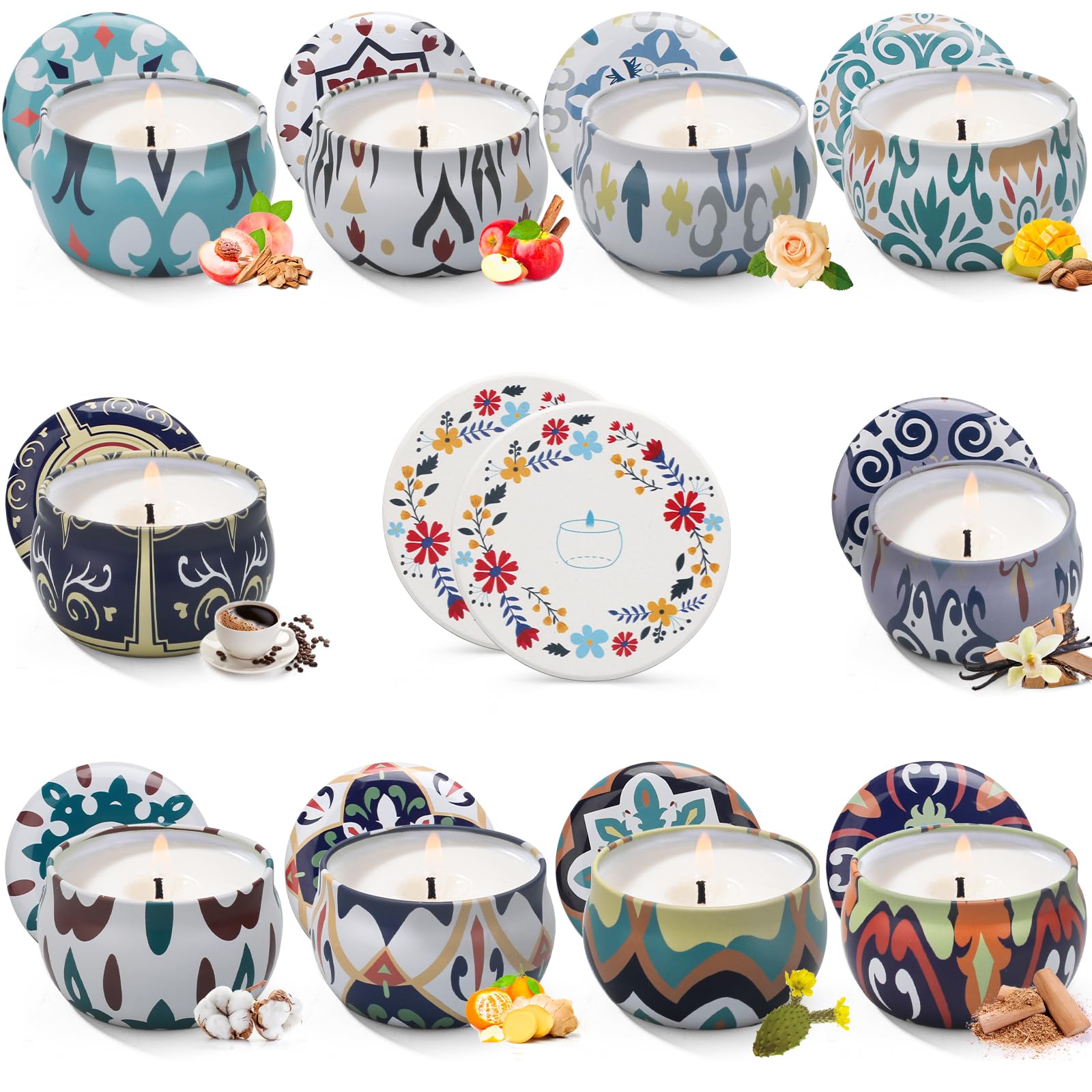 10 Pack Scented Candles Gifts, Aromatherapy Candles for Home Scented with 2 Coasters Yinuo CandleAu supplements