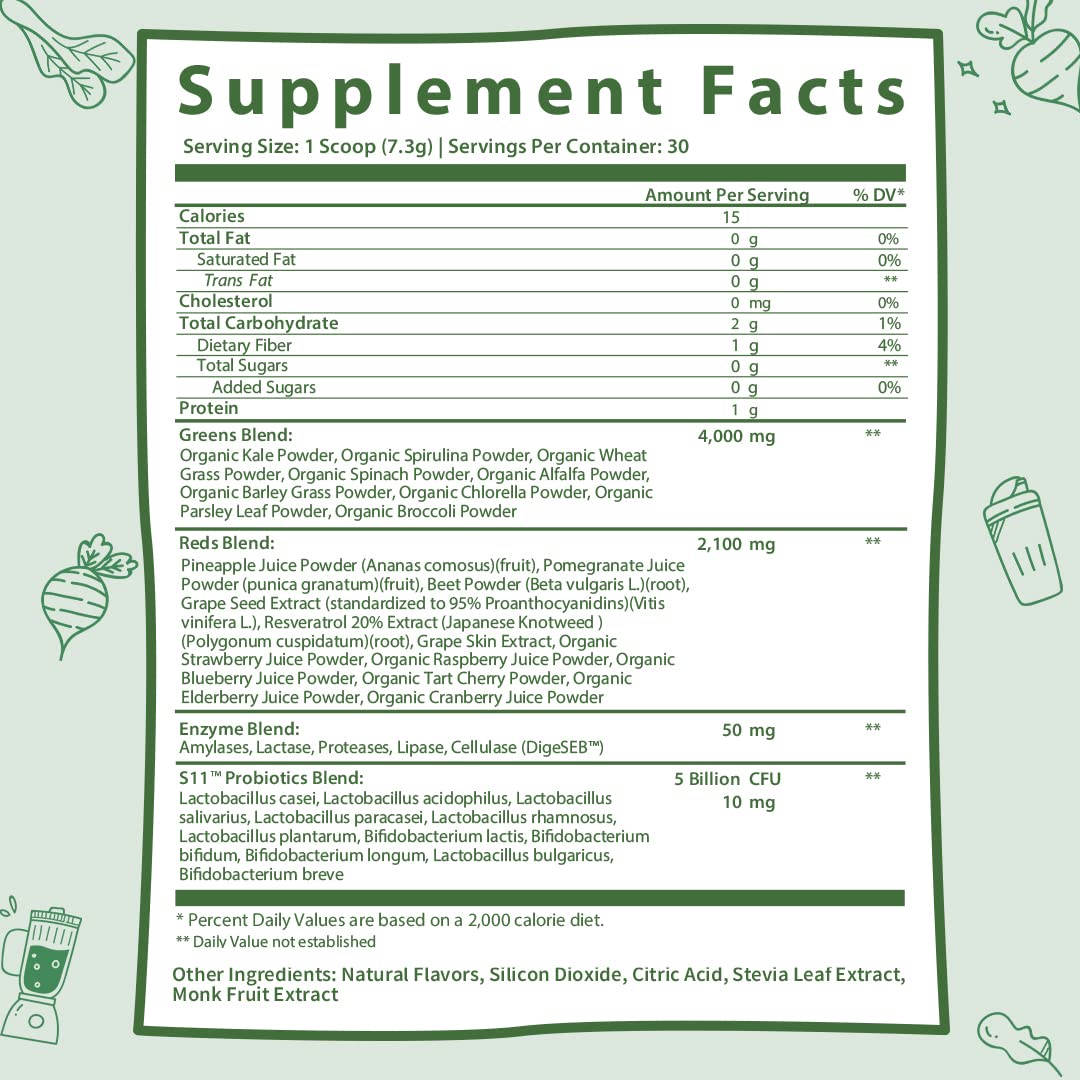 GOBIOTIX Super Greens Powder with Organic Spirulina - Superfood Supplement GOBIOTIXAu supplements