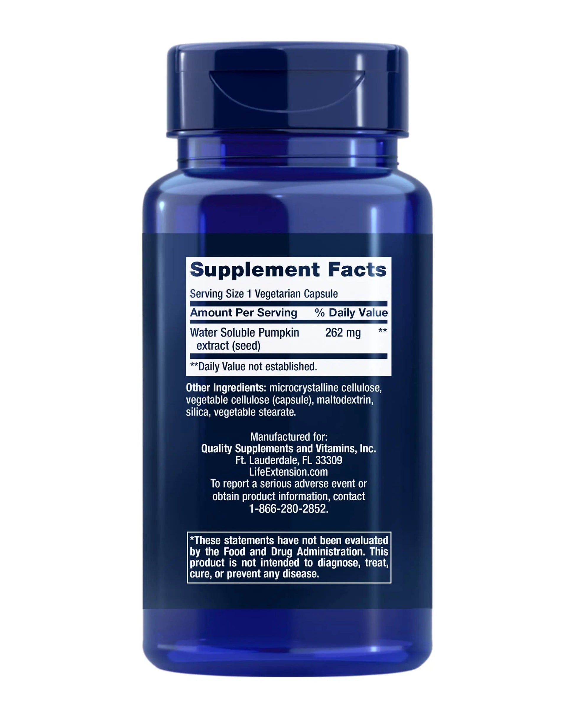 Life Extension Water-Soluble Pumpkin Seed Extract, Promotes Prostate & Urinary Tract Health, Bladder Health Support, Men, Women, Gluten-Free, Non-GMO, Vegetarian, 60 Capsules Life ExtensionAu supplements