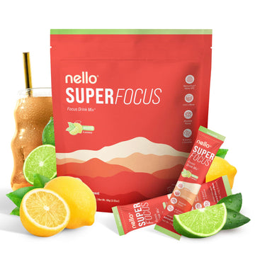 Nello Superfocus Mojito – Nootropic Focus Drink Mix, 20 On-The-Go Packets, Alpha GPC, Lion’s Mane, Rhodiola, Sugar-Free NelloAu supplements