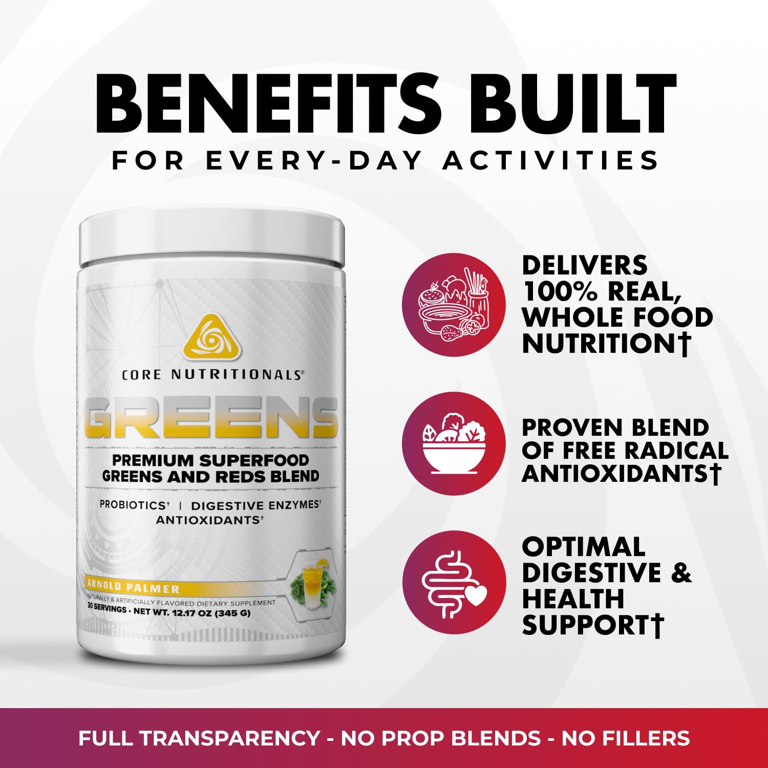 Core Nutritionals Greens | Premium Superfood Reds & Greens Blend | 5 Billion CFU Probiotics, Digestive Enzymes, & Antioxidants | 30 Servings (Berry Bliss) Core NutritionalsAu supplements