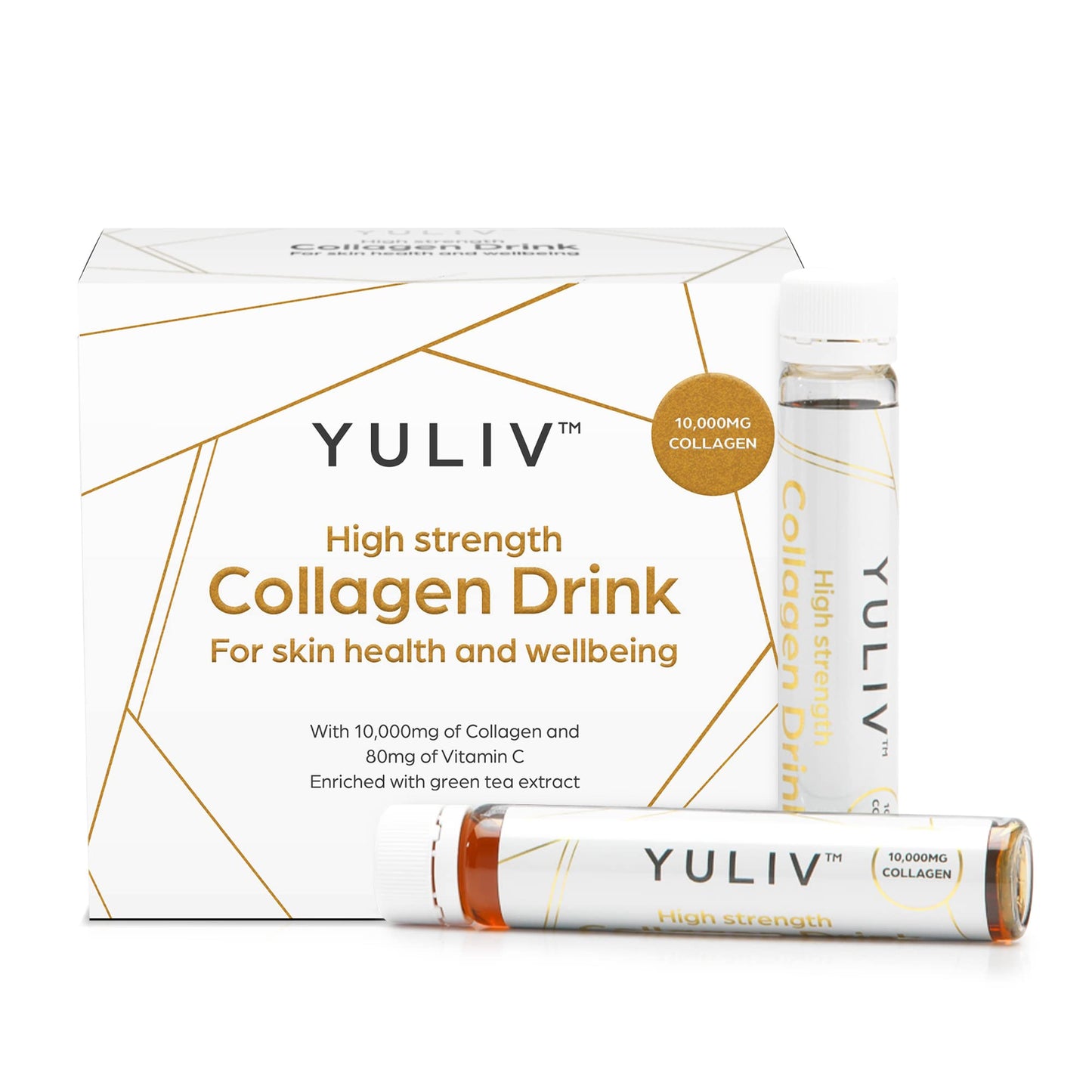 Yuliv High-Dosage Hydrolyzed Collagen Drink - Liquid Collagen Peptides (10000 mg) with Vitamin C for Hair, Skin, and Nails YulivUS supplements
