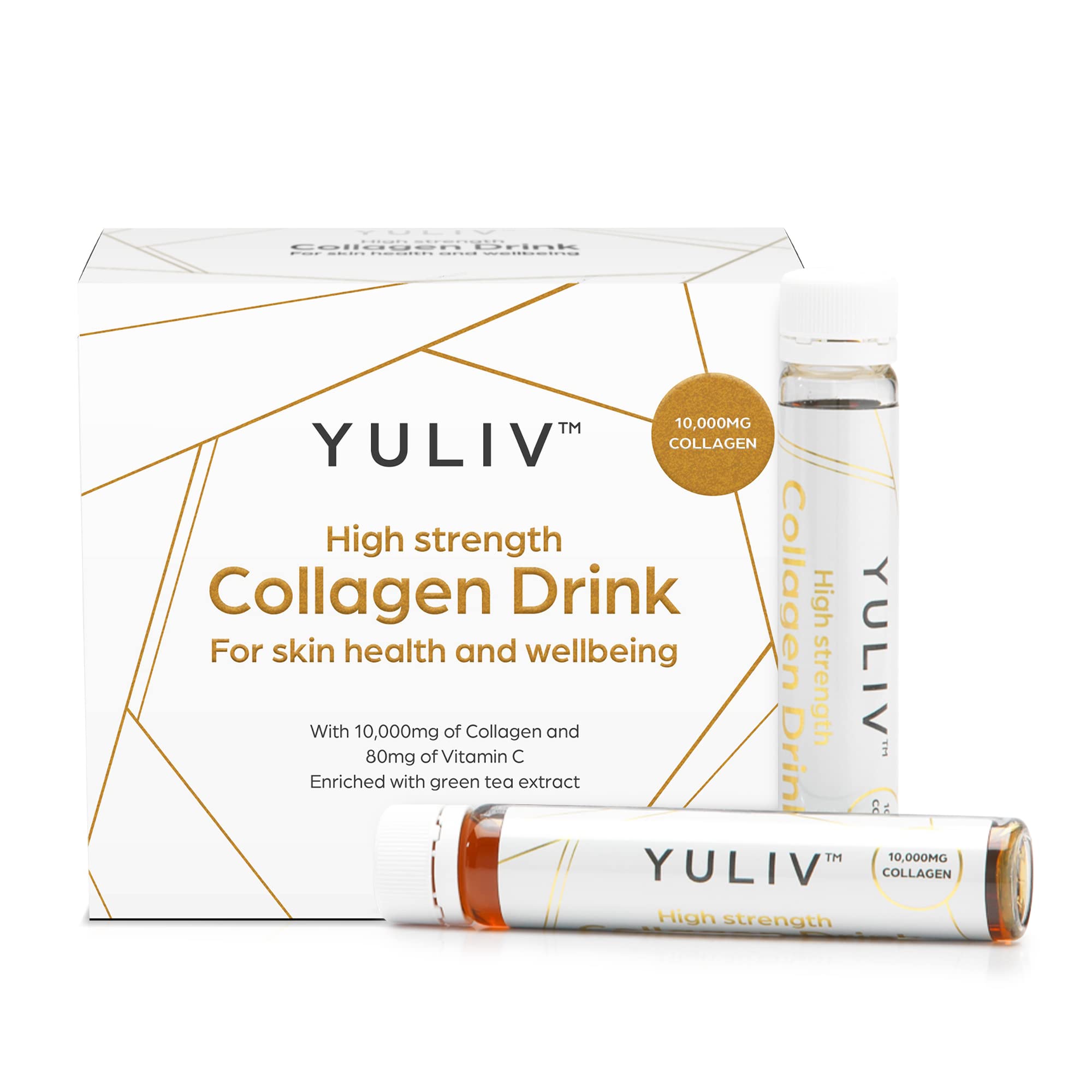 Yuliv High-Dosage Hydrolyzed Collagen Drink - Liquid Collagen Peptides (10000 mg) with Vitamin C for Hair, Skin, and Nails YulivAu supplements