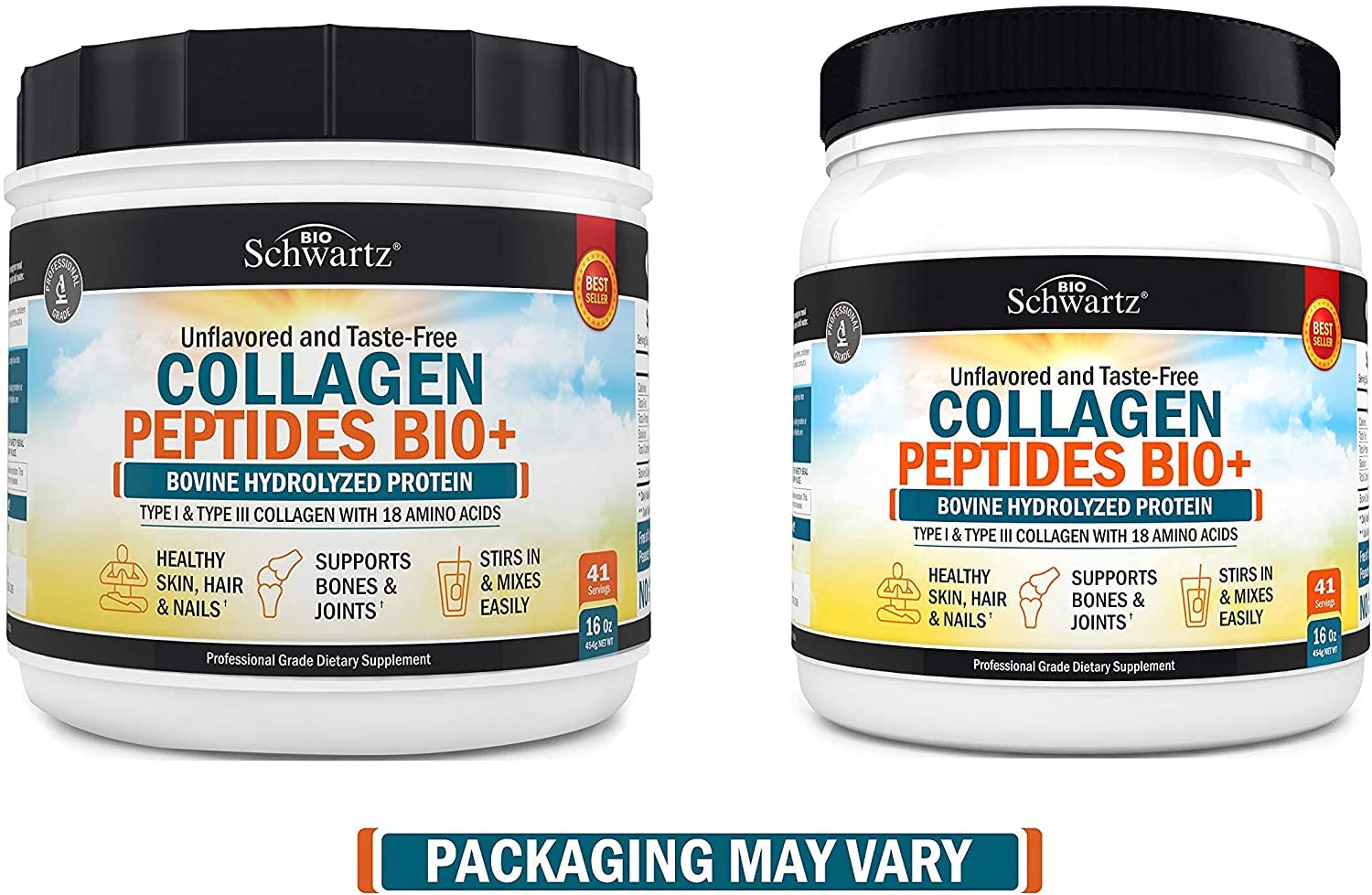 Collagen Peptides Powder - Grass Fed, Pasture Raised with Aminos - Promotes Healthy BioSchwartzUS supplements
