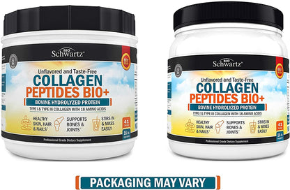 Collagen Peptides Powder - Grass Fed, Pasture Raised with Aminos - Promotes Healthy BioSchwartzUS supplements