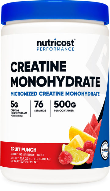 Nutricost Creatine Monohydrate Powder (Fruit Punch, 500 Gram) NutricostUS supplements