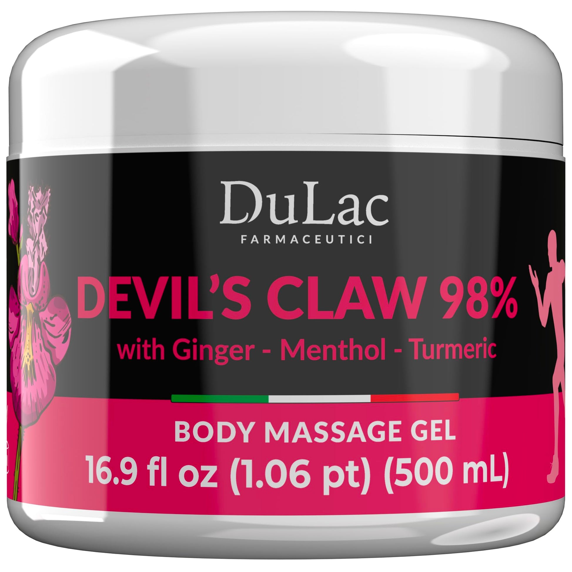 Dulac - Devil's Claw 98% Cream Maximum Strength 16.9 Fl Oz, Natural Joint and Muscle Comfort Cream, Enriched with Menthol for Cool Effect DULÀC FARMACEUTICI 1982Au supplements