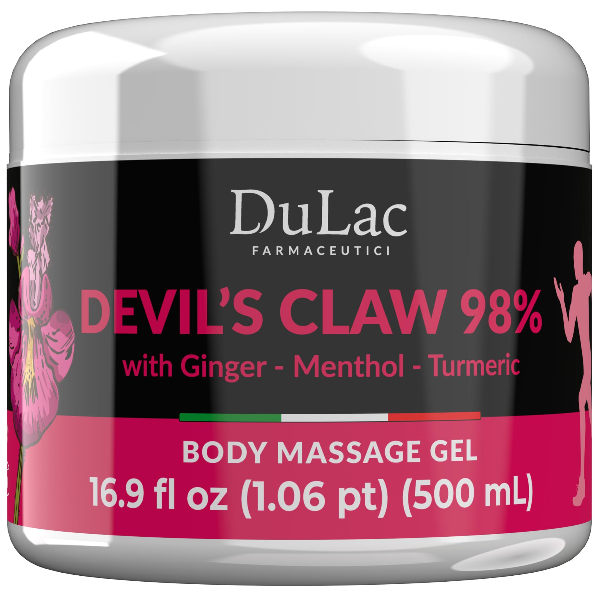 Dulac - Devil's Claw 98% Cream Maximum Strength 16.9 Fl Oz, Natural Joint and Muscle Comfort Cream, Enriched with Menthol for Cool Effect DULÀC FARMACEUTICI 1982Au supplements