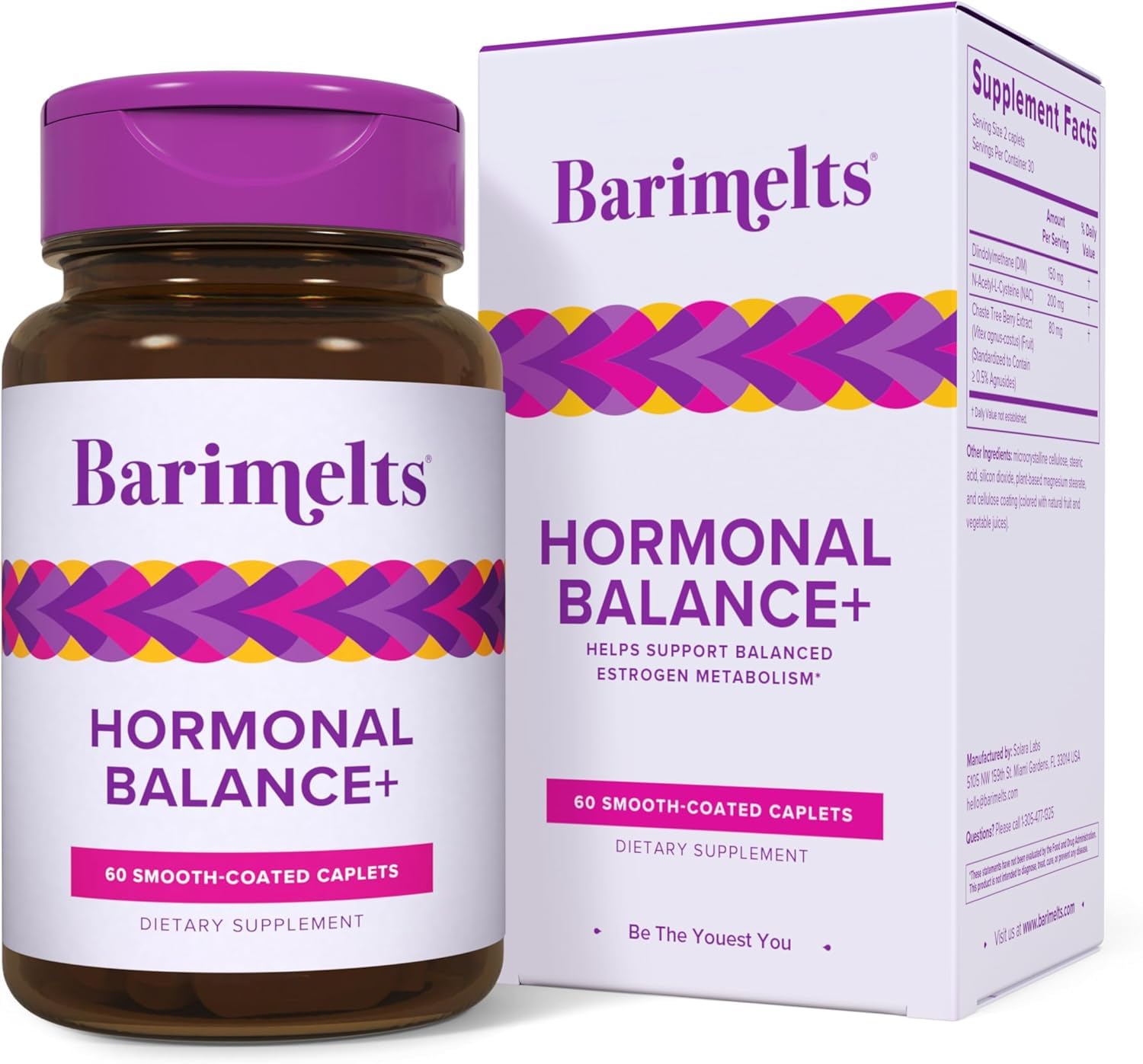 BariMelts Hormonal Balance+ for GLP-1 Users and Bariatric Patients - DIM, NAC & Chasteberry Supports Hormone Balance for Women - 60 Smooth-Coated Caplets (1-Month Supply) BariMeltsAu supplements