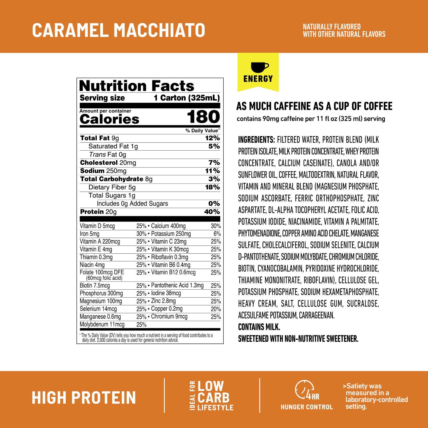 SlimFast Protein Shake with Caffeine, Caramel Macchiato- 20g Protein SlimFastAu supplements