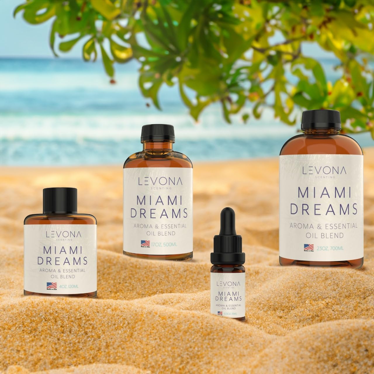 Levona Scent Essential Oils for Diffusers for Home: Miami Dreams Hotel & Home Luxury Scents Fragrance Oil LEVONA SCENTAu supplements