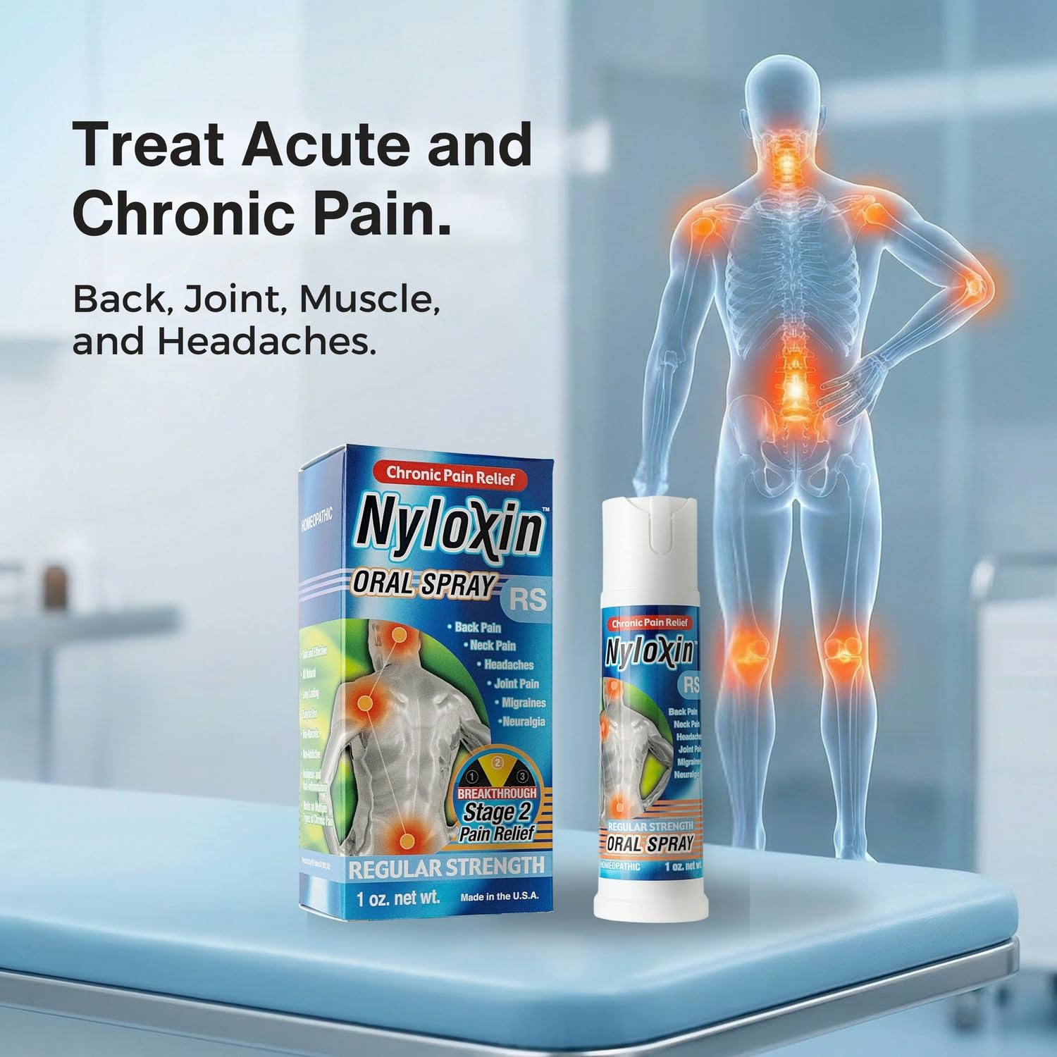 Nyloxin Oral Spray Arthritis Pain Relief, Professional Grade Pain Reliever for Back, Nerve, Knee, Foot, Muscle and Joint Pain Relief and Neuropathy Support (1 oz) (Orange Flavor) NyloxinAu supplements