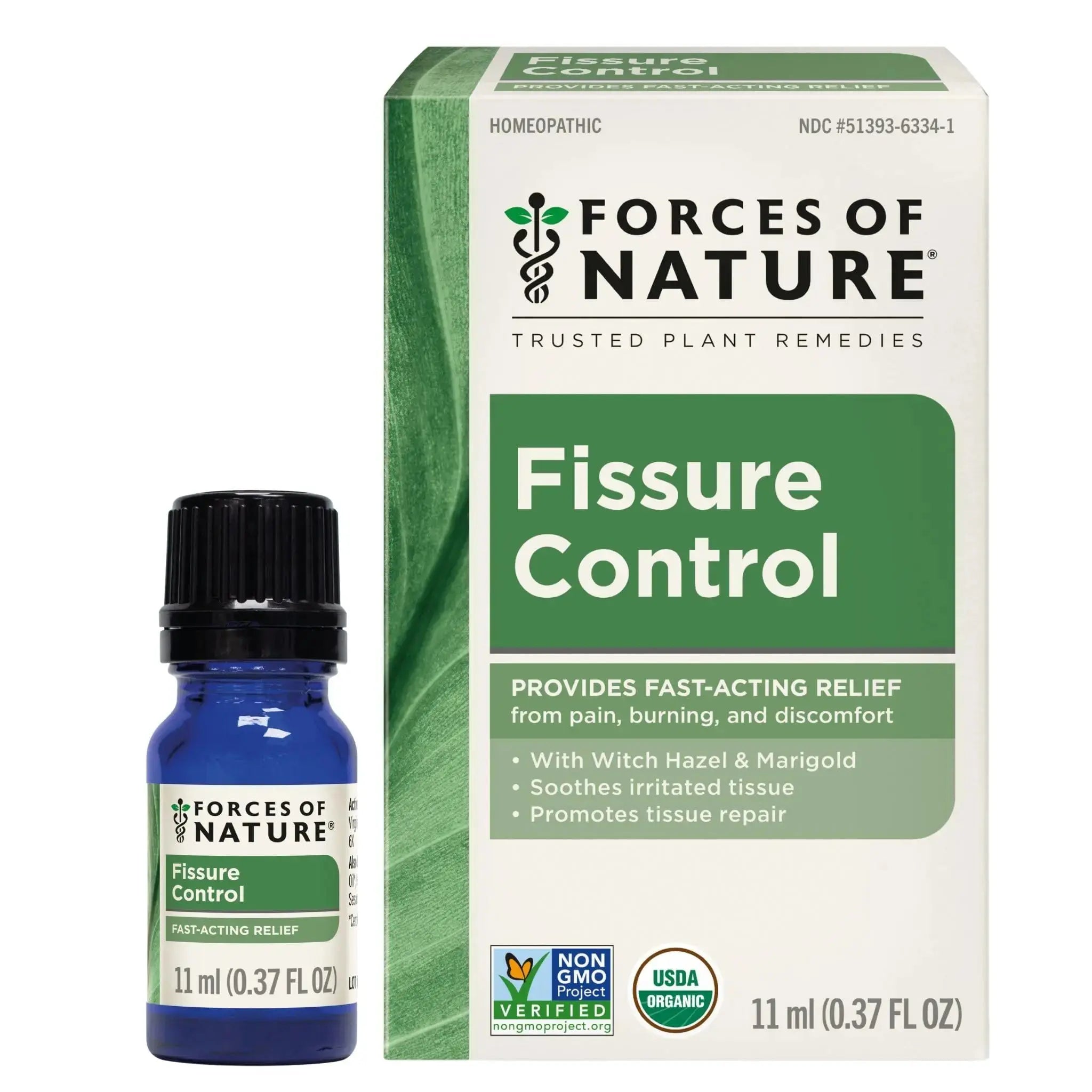 Forces of Nature Fissure Control, Organic Homeopathic Treatment with Witch Hazel for Anal Fissures, Hemorrhoid Related Irritation & Discomfort, Fast, Natural Topical Relief, 0.37 FL OZ Forces of NatureAu supplements
